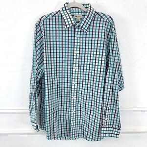 Haggar Mens Plaid Long Sleeve Button‎ Down Shirt 17 17 1/2 Neck 34 35 Sleeve